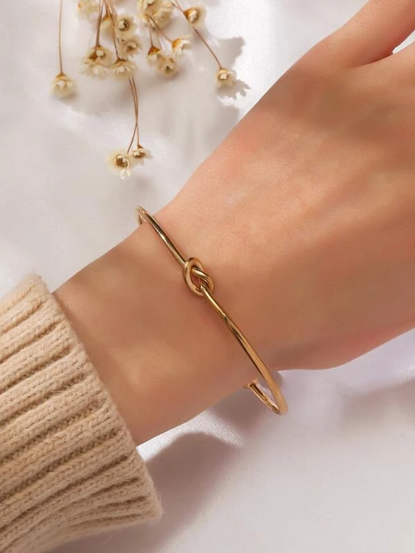 PULSEIRA/BRACELETE DOURADO DECORAÇÃO DE NÓ